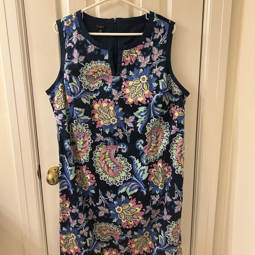 Talbots Navy Floral Mini Dress